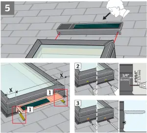 VELUX VCS 2234 Wire Extension Kit for Curb Mounted Skylight VCS - Mount original screws at top