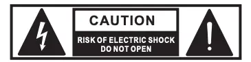Caution Risk of Electric Shock