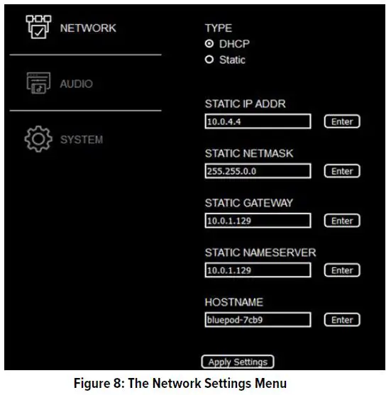 Adjusting Settings From the Browser