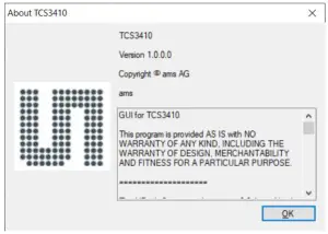 ams TCS3410 Universal Ambient Light RGB Sensor with Selective Flicker Detection - About Window