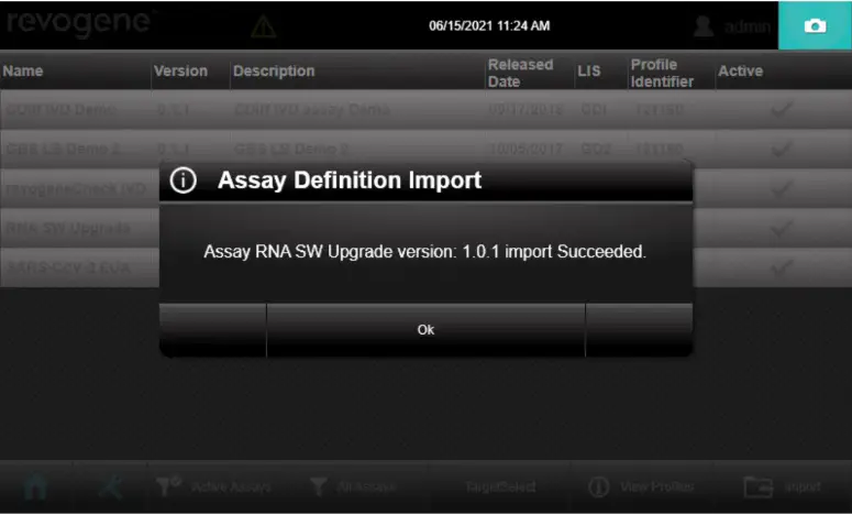 ADF Import Confirmation