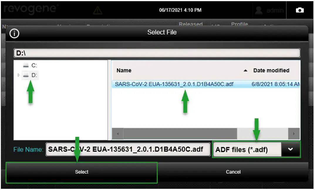 ADF Selection Window 02