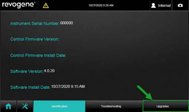 Upgrade Button Location