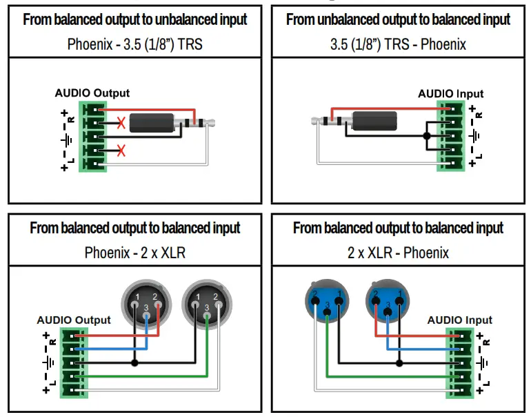 LIGHTWARE M 2 4 4 HDMI20 CA HDMI 2 0 Compatible Full 4K Matrix Switcher - Audio Cable Wiring Guide