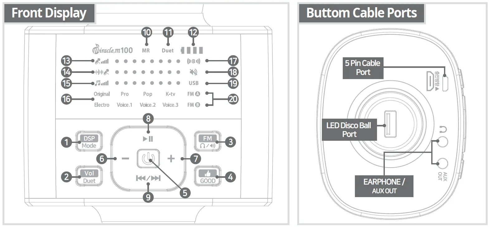 Miracle m M100 Bluetooth Dynamic Microphone and HiFi Speaker-14