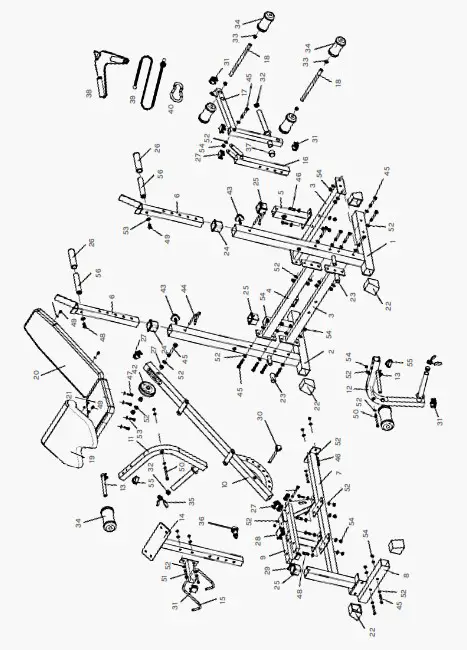 LSG GBH 100 6 in 1 Multi Function Bench Press - EXPLODED DIAGRAM
