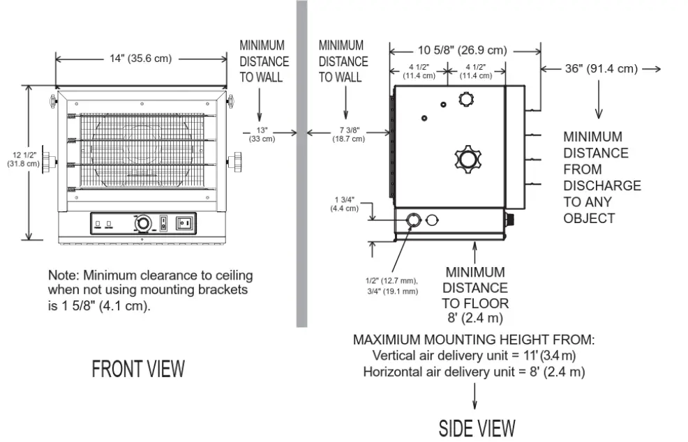 Lifeplus IFH12A 75 Digital Fan Forced Ceiling Mount Heater - HEATER