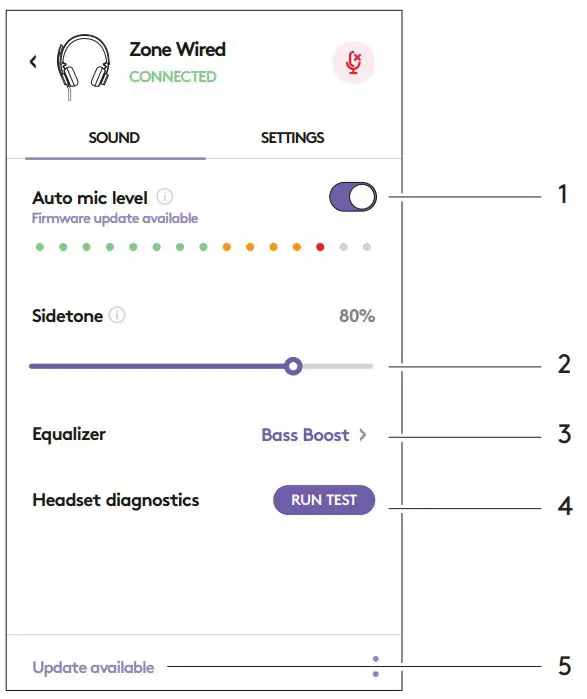 logitech Zone Wired Headset User Guide - NAVIGATE LOGI TUNE HEADSET SOUND