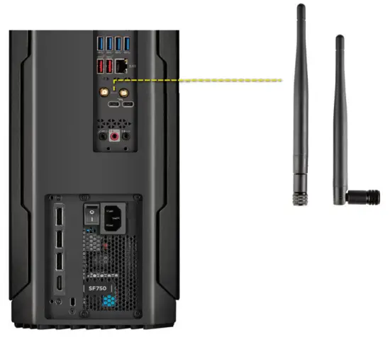 CORSAIR CS 9020003 CN One i160 Compact Gaming PC - ANTENNAS