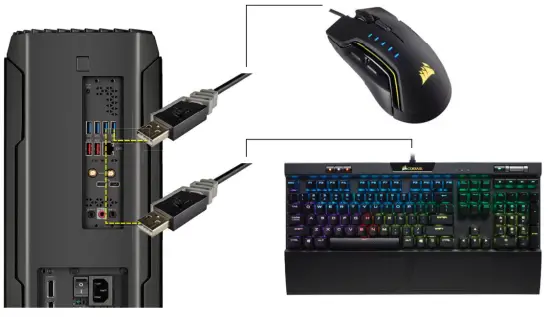 CORSAIR CS 9020003 CN One i160 Compact Gaming PC - KEYBOARD AND MOUSE