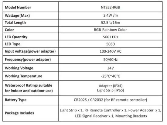 novostella NTS52-RGB LED Light Strip 1