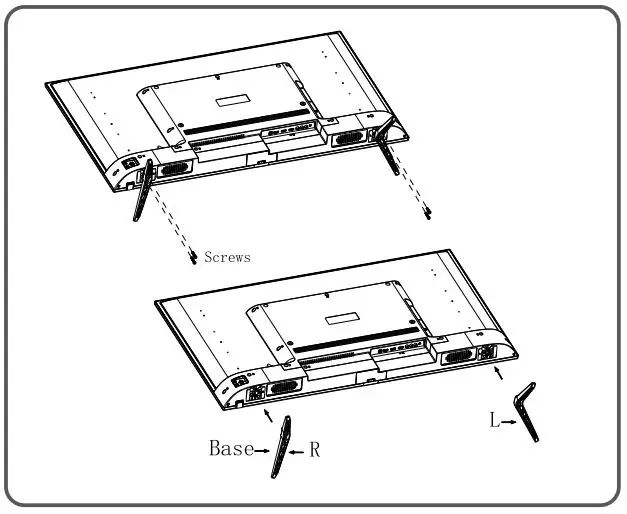 VOX UHD 43ADW-D1 B Electronics LED TV Instruction Manual - Base Installation instructions