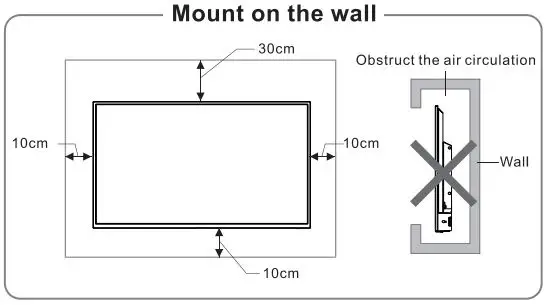 VOX UHD 43ADW-D1 B Electronics LED TV Instruction Manual - Mount on the wall
