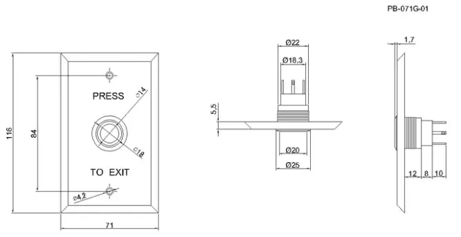 Jantek PB 071 Push Button - fig 4