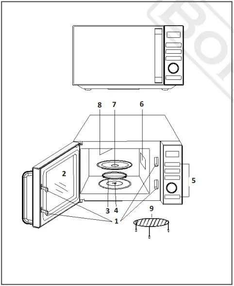 BORMANN BEP5100 Microwave Oven with Grill 25lt - fig 1