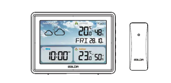 Baldr B0359wst2h2r Wireless Color Weather Station With Temperature Alerts User Manual