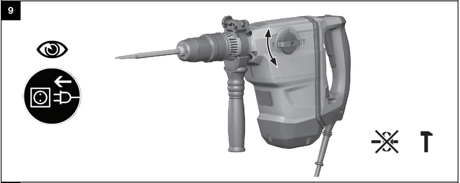 TE 60-AVR Corded Rotary Hammer Operation illustration