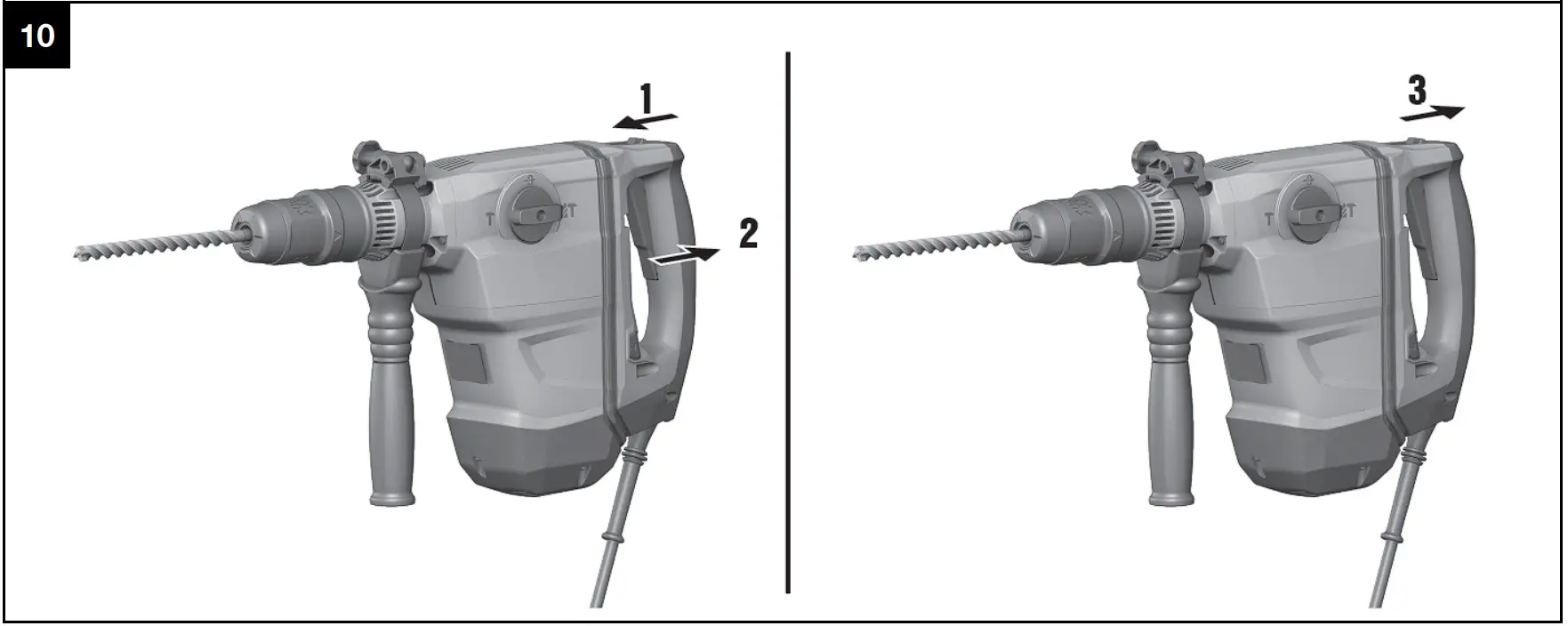 TE 60-AVR Corded Rotary Hammer Operation illustration