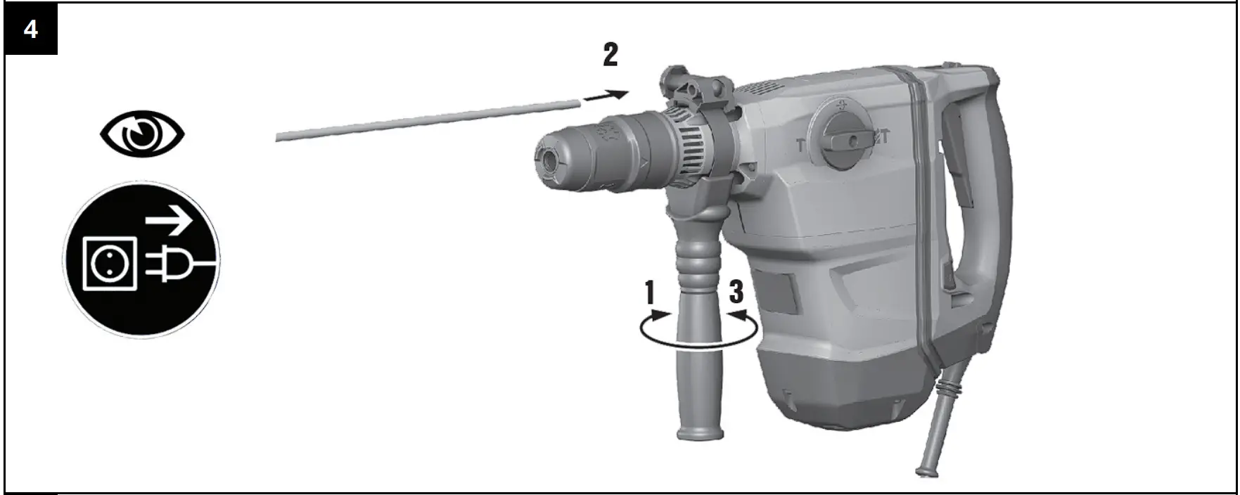 TE 60-AVR Corded Rotary Hammer Operation illustration