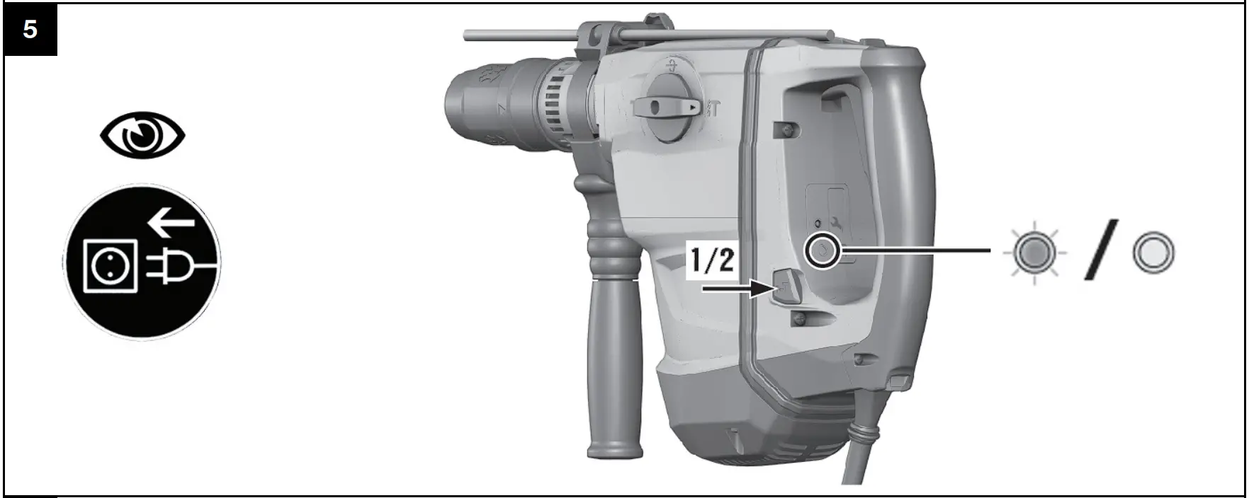 TE 60-AVR Corded Rotary Hammer Operation illustration