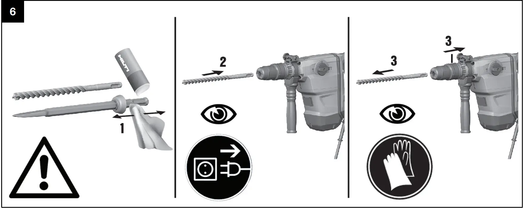 TE 60-AVR Corded Rotary Hammer Operation illustration