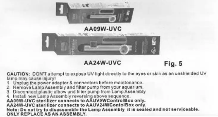 AA Aquarium AA’s Internal UV sterilizer AAUV9W User Manual - Figure 5