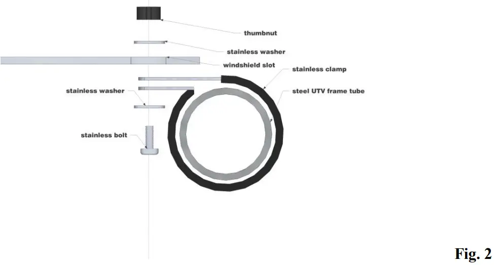 FALCON RIDGE PO 08RANGER WD03 2002 2008 Polaris Ranger Folding Lexan Windshield - Overview 1