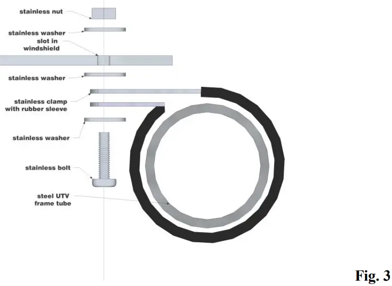 FALCON RIDGE PO 08RANGER WD03 2002 2008 Polaris Ranger Folding Lexan Windshield - Overview 2