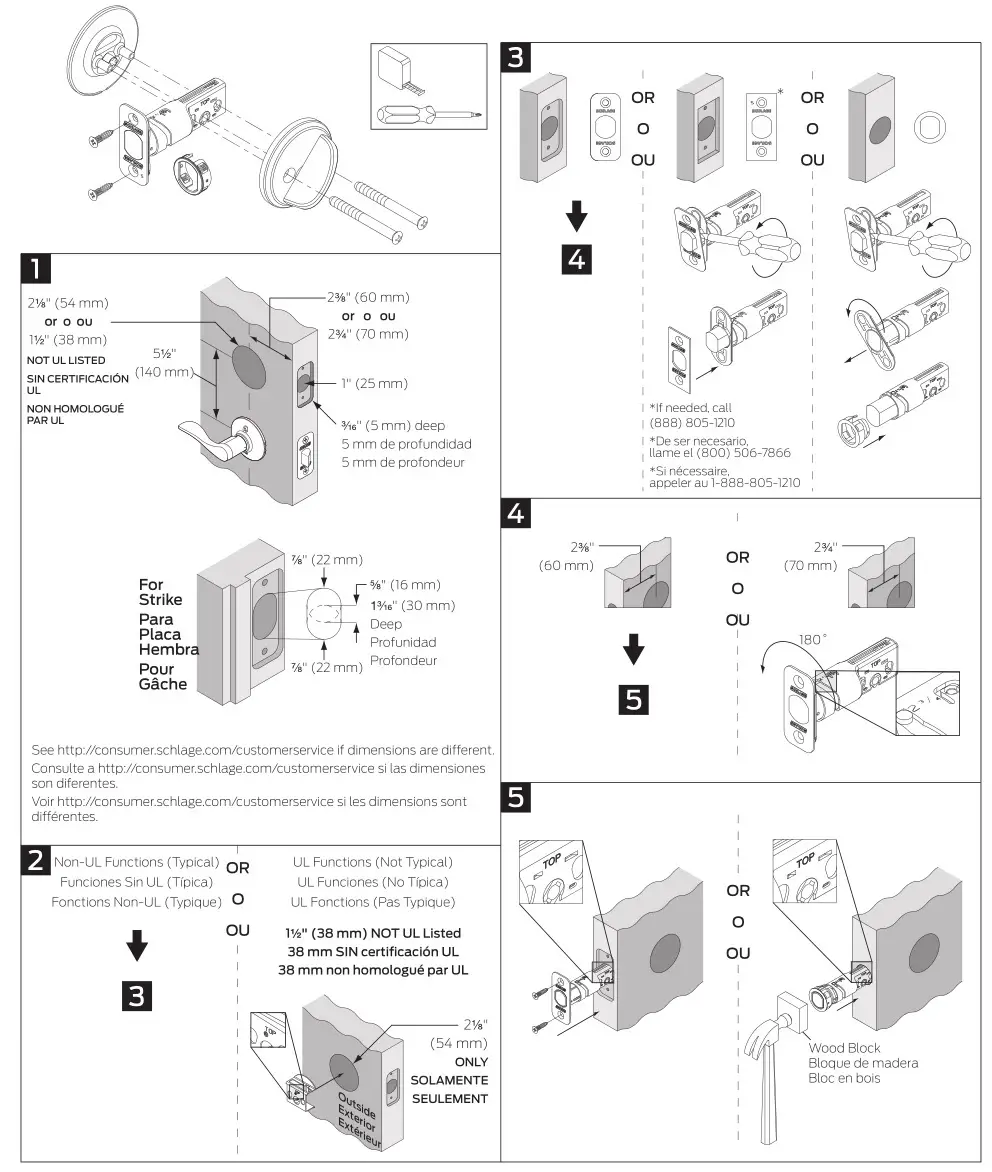 Schlage Smart Door Lock Kit B81 or B81F Installation