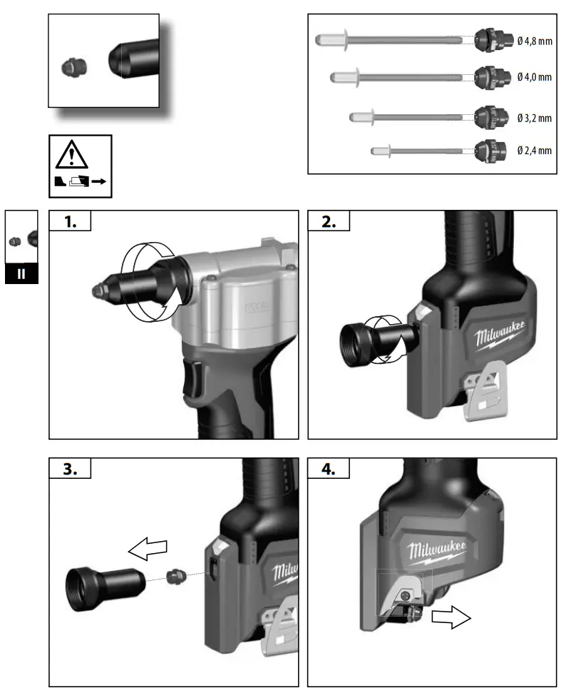 milwaukee M12 BPRT Compact 20mm Rivet Gun - fig 3