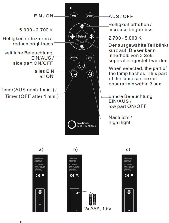 Paul Neuhaus 9153723 Pure Lines LED Ceiling Lamp in Anthracite IP20 9W - Fig2