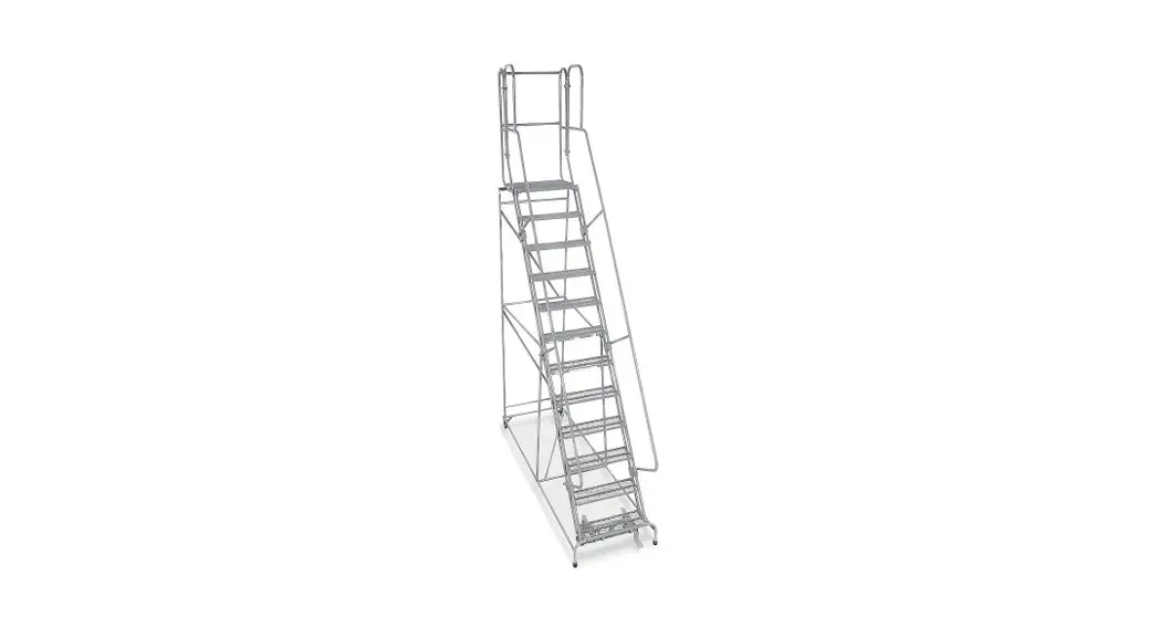 Uline H-1554u-10 12 Step Rolling Safety Ladder 10