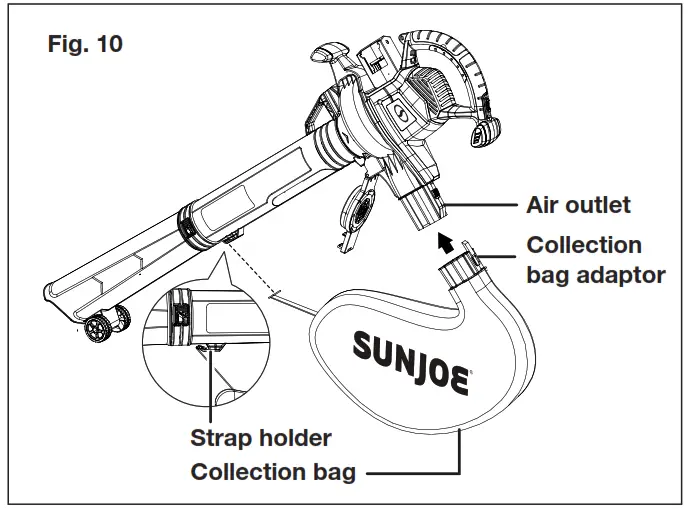SUN JOE 24V X2 BVM190 CT RM iON Cordless Leaf Blower Vacuum Mulcher Kit - Fig10