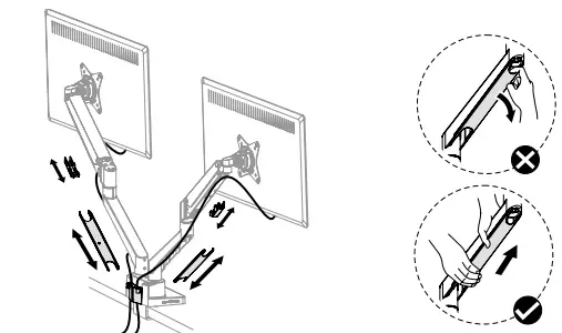 manhattan-461887-Aluminum-Gas-Spring-Dual-Monitor-Desk-Mount-with-8-in-1-Docking-Station-fig-11