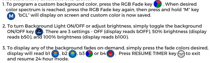 current Serene Sun - Aquaserene Led - PROGRAMMING BACKGROUND LIGHT