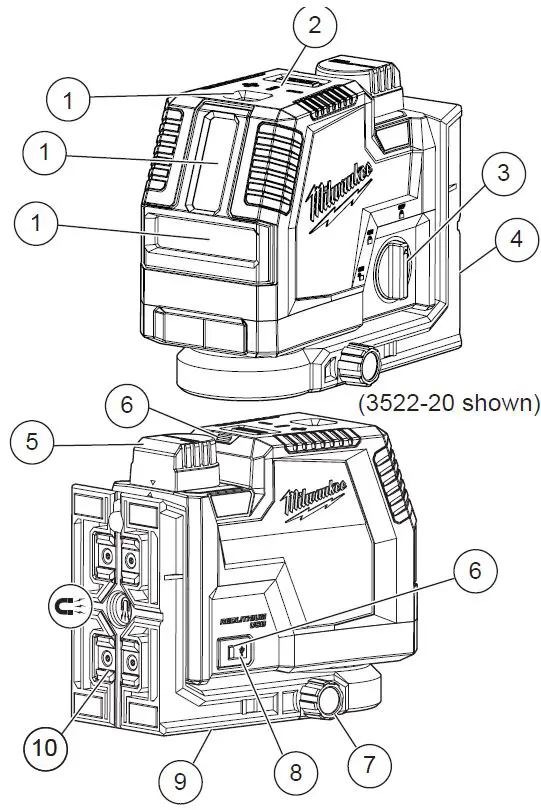 milwaukee 3521-20 Redlithium USB Cross Line Laser-3