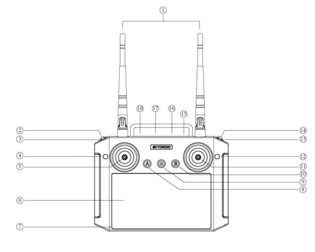 SKYDROID H12 12 Channel Remote Control for Drones-