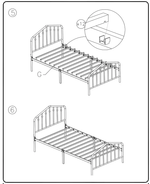 ASHLEY B076-671 Twin Metal Bed - 4