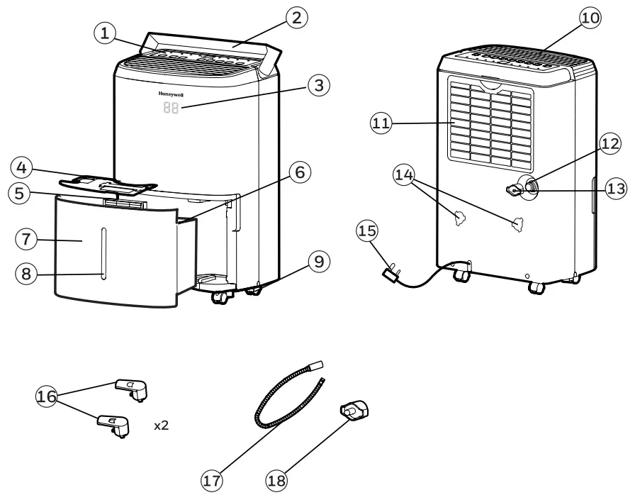 Honeywell TP50WKN 50Pint Energy Star Dehumidifier - fig 5
