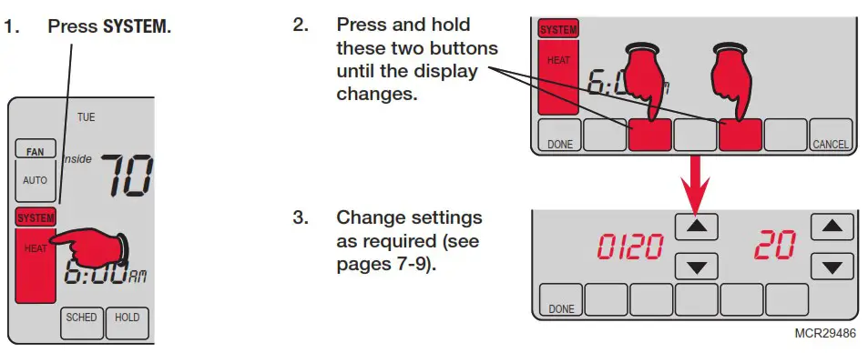 Honeywell VisionPRO TH8000 Series Touch Screen Programmable Thermostat - Installer setup