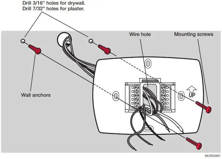Honeywell VisionPRO TH8000 Series Touch Screen Programmable Thermostat - Wallplate installation 2