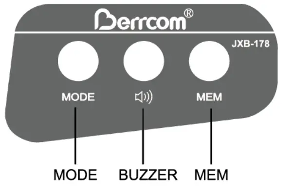 Berrcom Non-Contact Infrared Thermometer JXB-178 -- menu