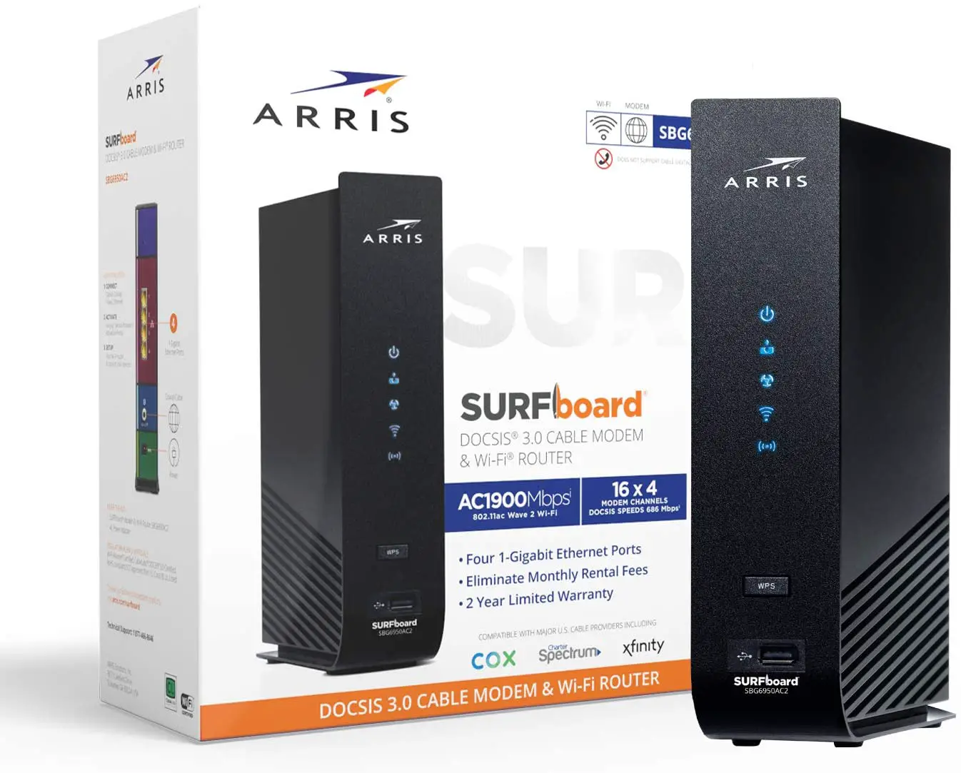 Arris Surfboard Sbg6950ac2 Docsis 3.0 Consumer Series Wireless Cable Modem Datasheet