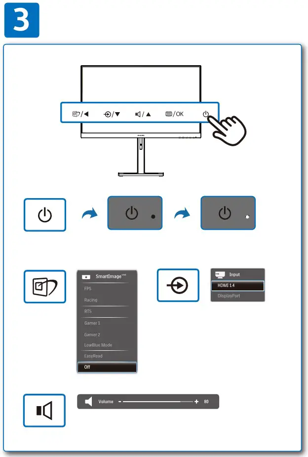 PHILIPS Gaming Monitor 272E1 - Buttons & Function
