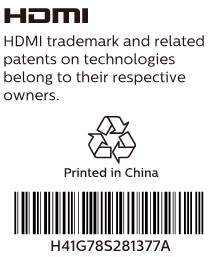 PHILIPS Gaming Monitor 272E1 - HDMI, Recycle Icon & Bar Code