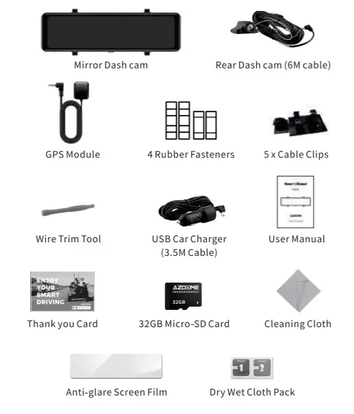 AZDOME PG16S Mirror Dash Cam -figure 2