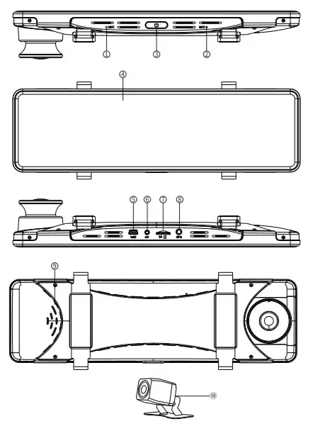 AZDOME PG16S Mirror Dash Cam -figure 3