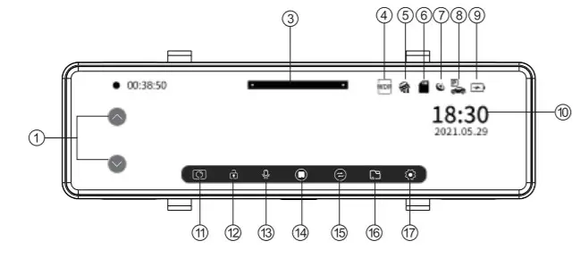 AZDOME PG16S Mirror Dash Cam -figure 5