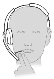 poly Savi 8210 CDM Wireless DECT Headset for Microsoft - Adjust the Boom