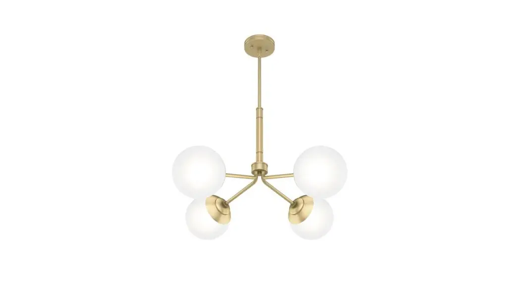 Hunter 19016 Hepburn 4 Light Modern Brass Chandelier Instruction Manual
